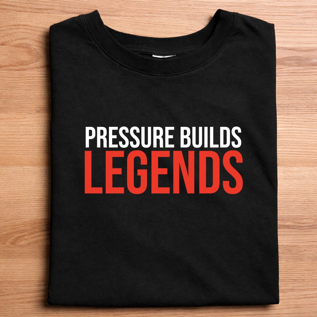 Pressure Builds Legends T-Shirt – Motivational Gym Wear | Premium Cotton | Unisex Fit